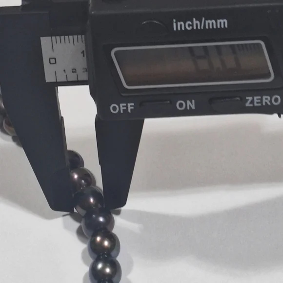 Vintage 10k Fish Hook Clasp 8mm Fresh Water Black Pearl Necklace 18" - Picture 10 of 12